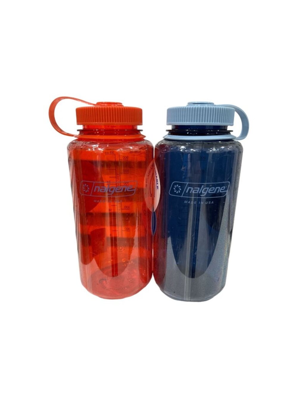 Set of 2 Nalgene Wide Mouth BPA-Free Water Bottles 32 Oz Marmalade Orange/Indigo